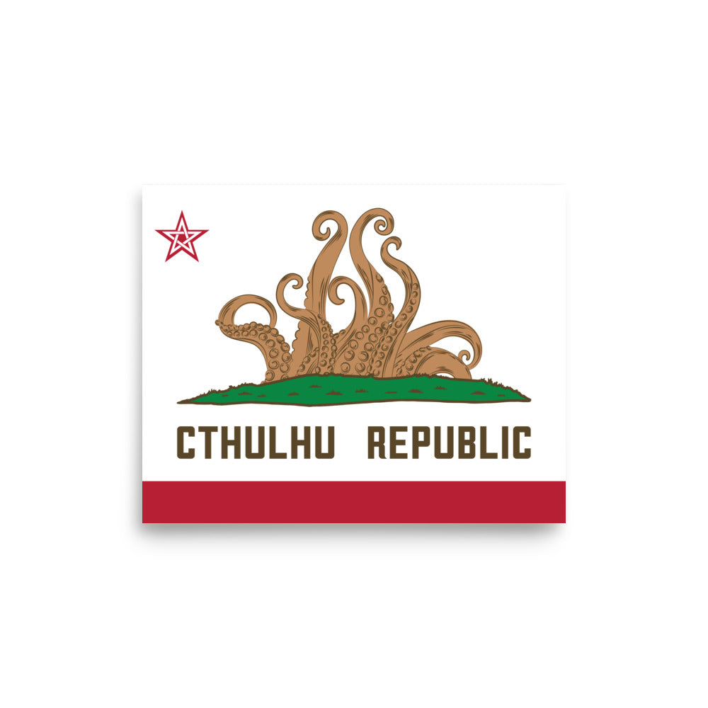 Cthulhu-Republik Kalifornien Flagge Lovecraft Poster