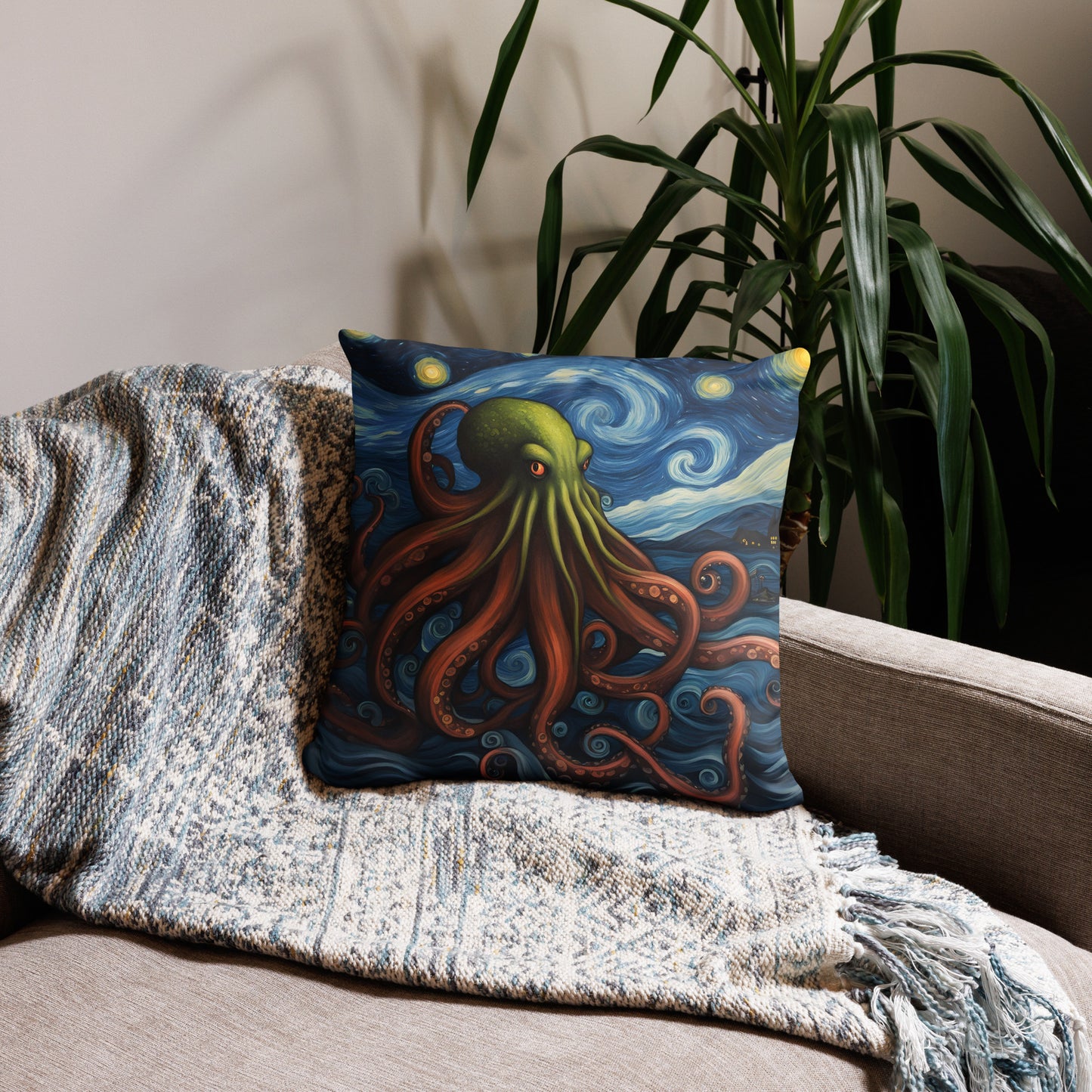 Cthulhu Post-Impressionism Pillow Case