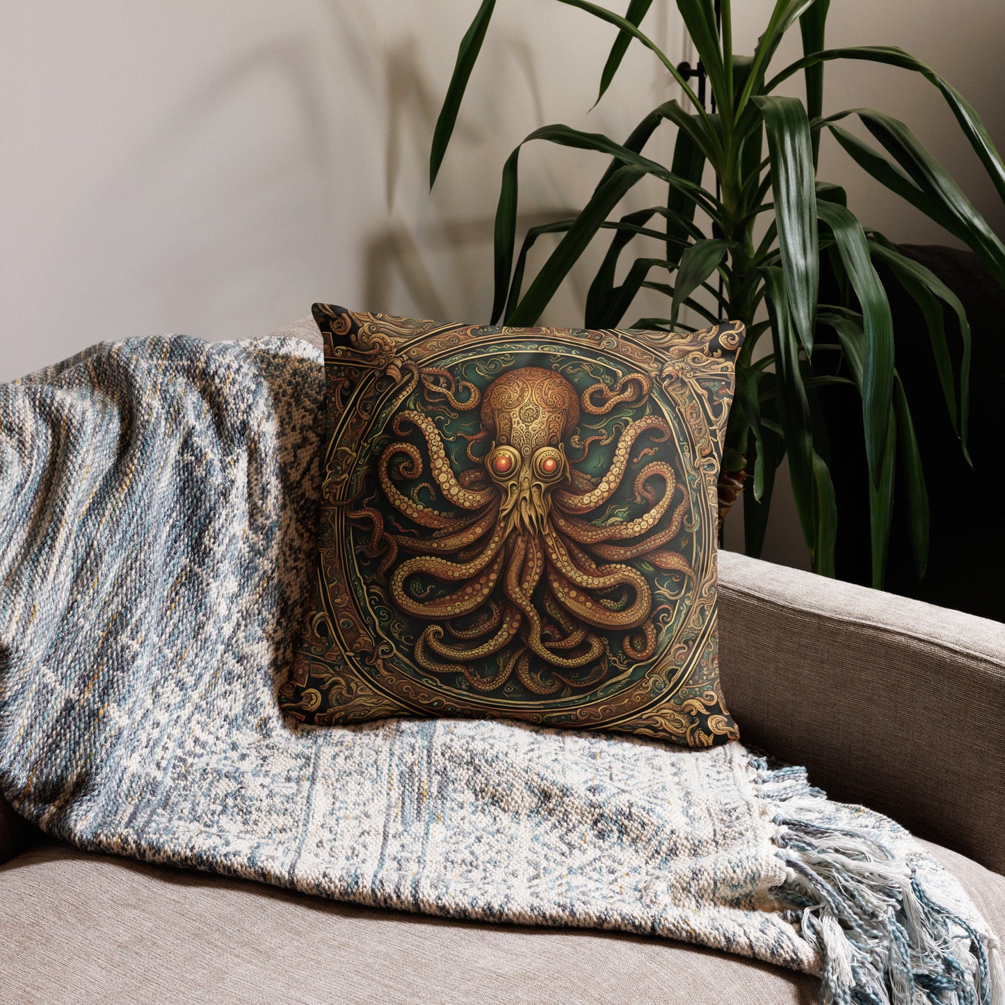 Funda de almohada Cthulhu Códice mesoamericano