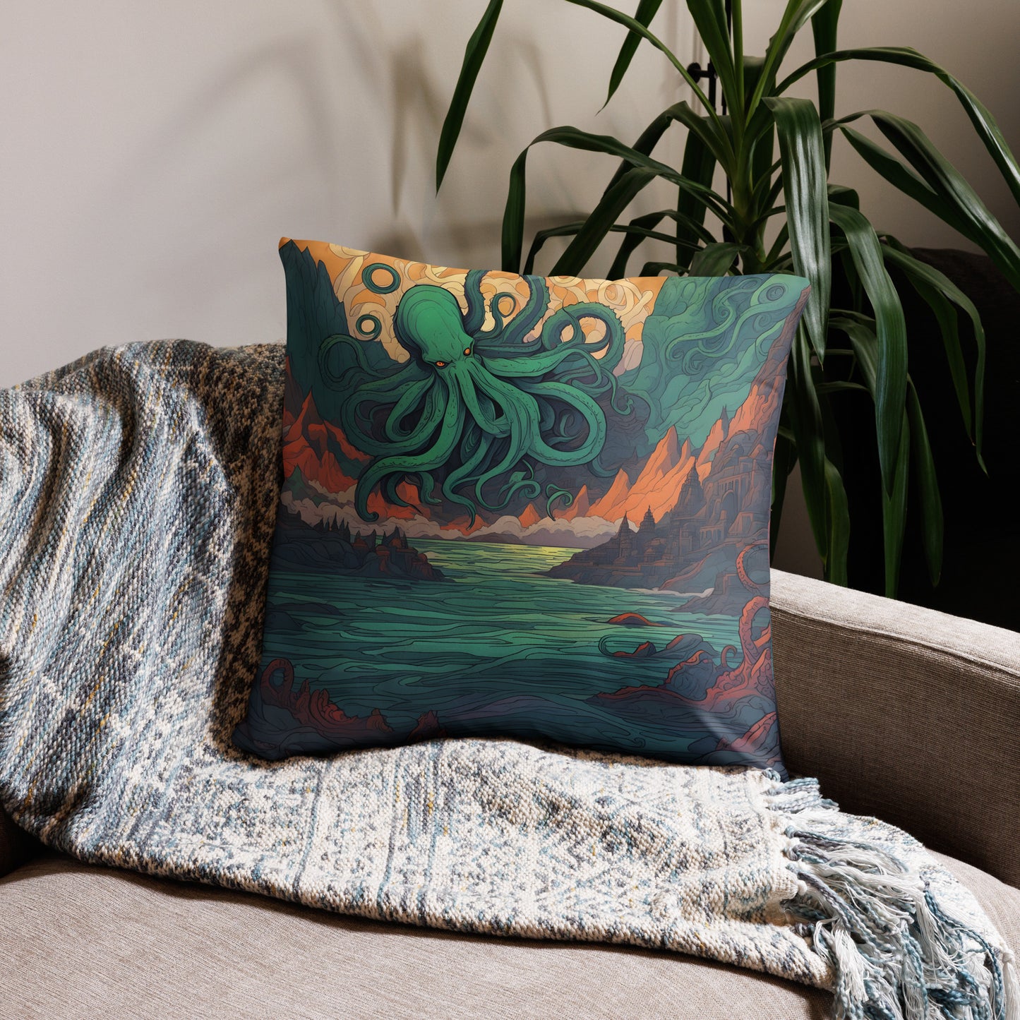 Funda de almohada Simbolismo místico de Cthulhu