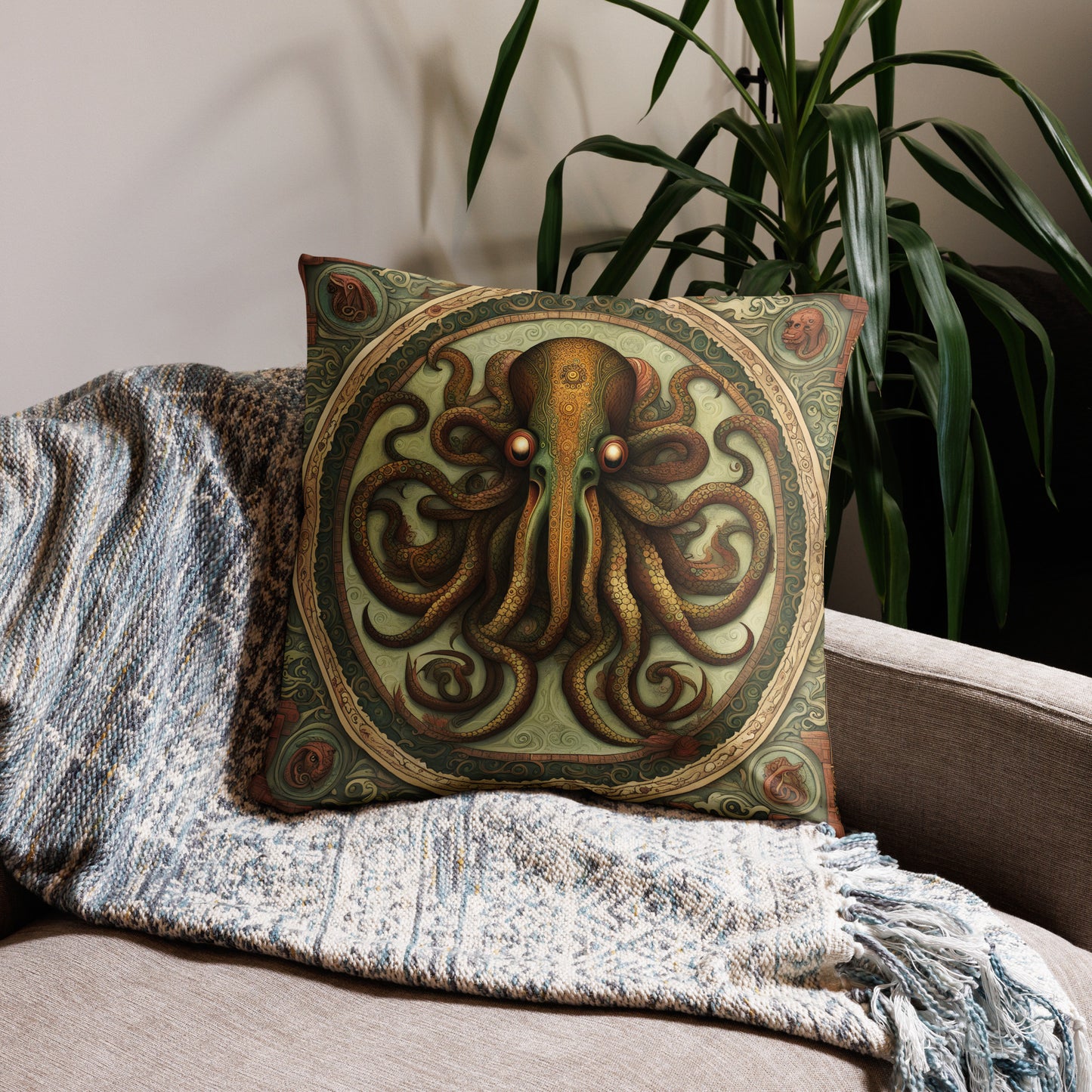 Funda de almohada Cthulhu Códice mesoamericano