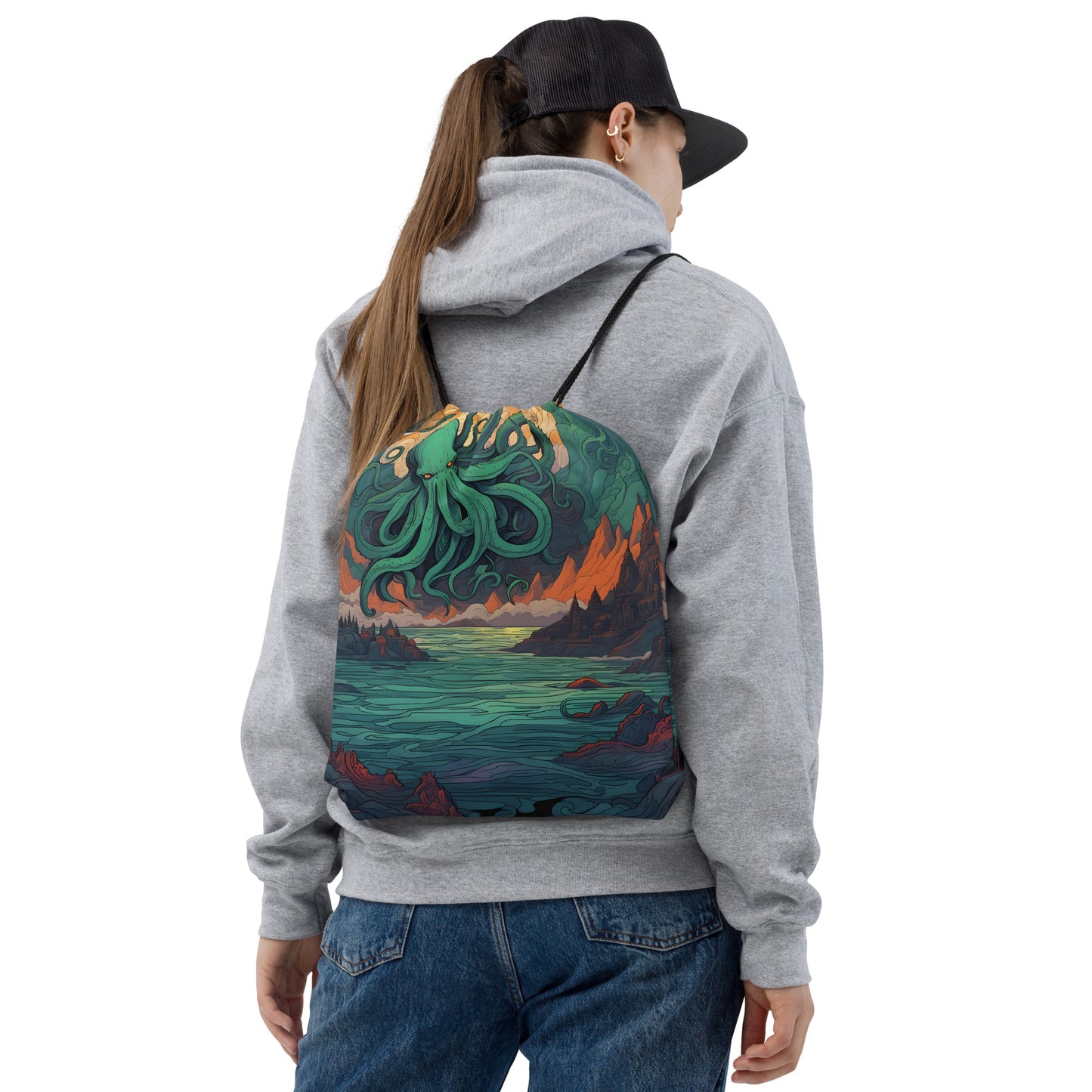 Cthulhu Mystical Symbolism Drawstring bag