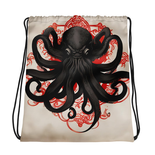 Cthulhu Asian Ink Painting Drawstring bag