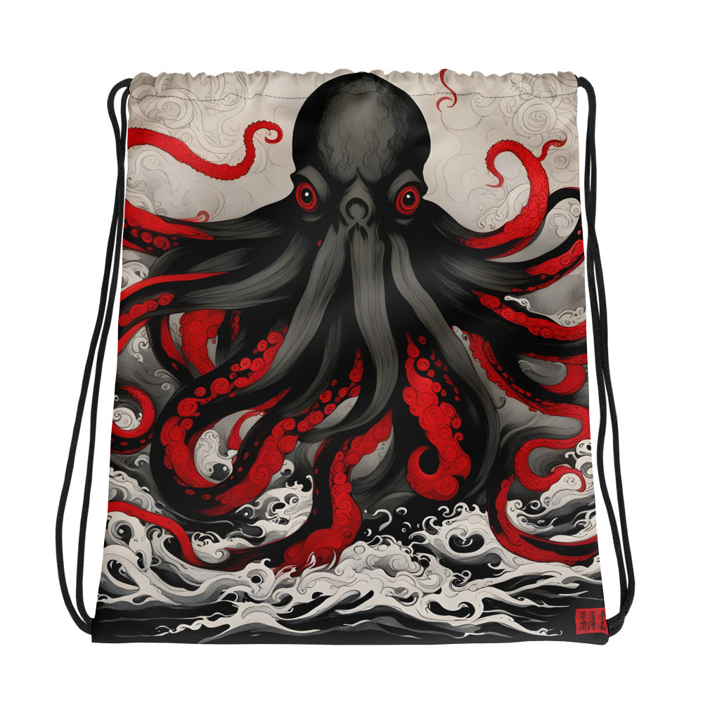 Sac à cordon Peinture à l'encre asiatique Cthulhu