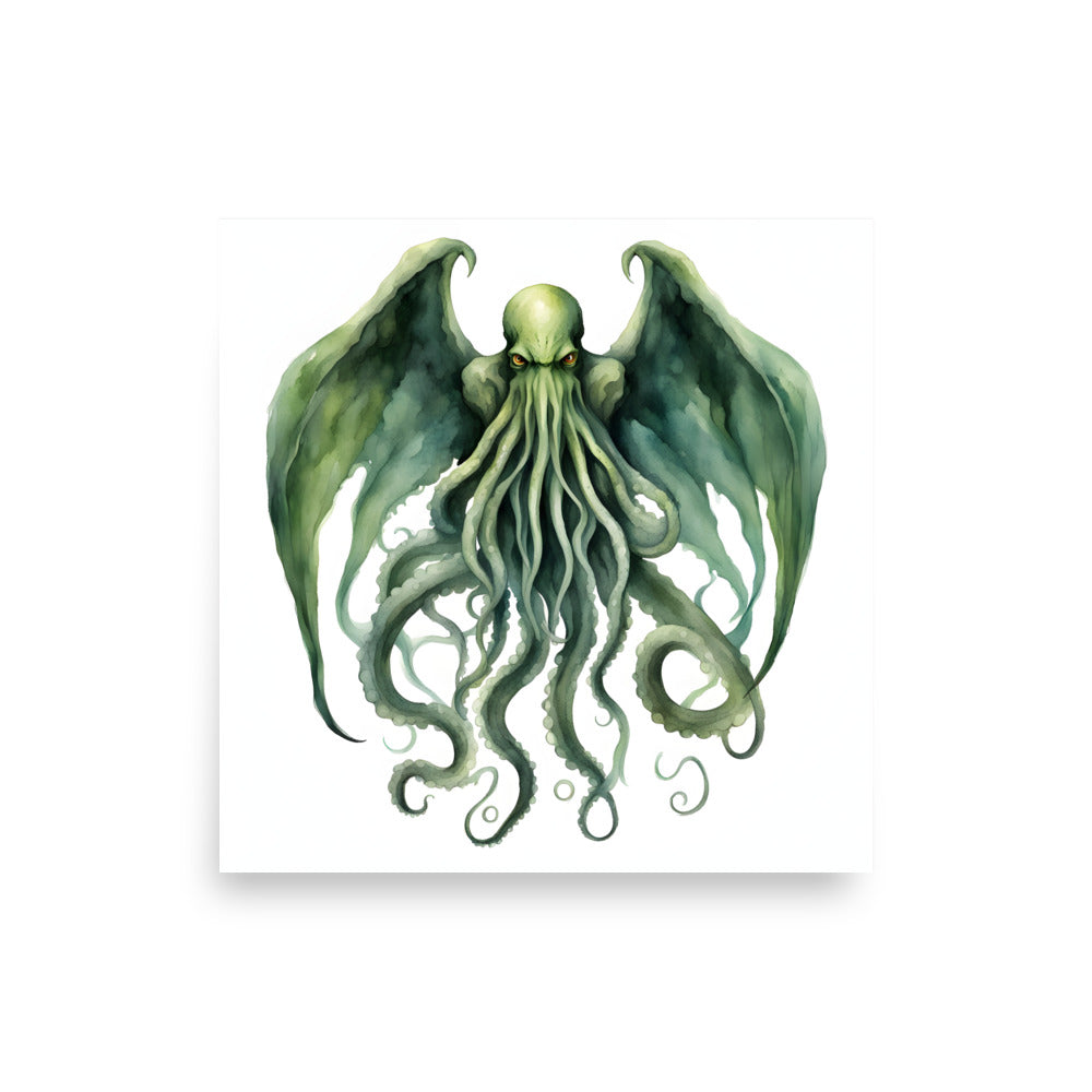 Peinture à l'aquarelle de Cthulhu Poster