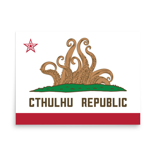 República de Cthulhu Bandera de California Lovecraft Póster