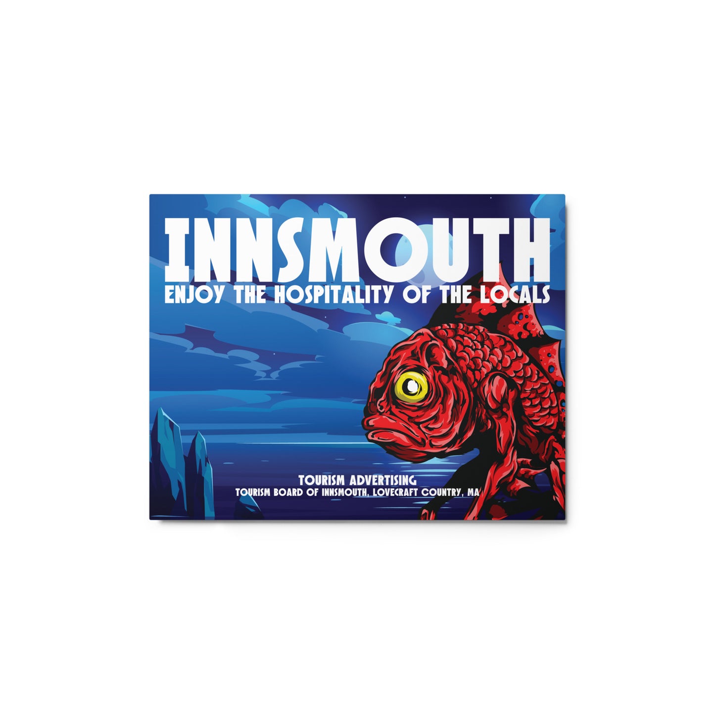 Affiche de voyage vintage d'Innsmouth, Lovecraft, Impressions métalliques