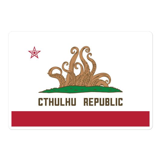 Cthulhu Republic California Flag Lovecraft Autocollants sans bulles