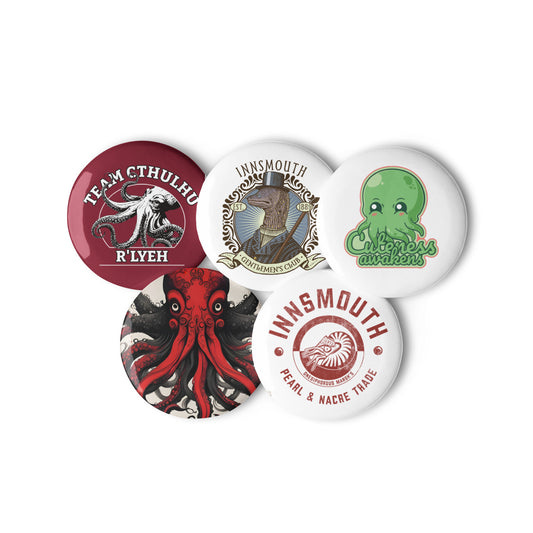 Lovecraft Innsmouth Cthulhu Set of pin buttons