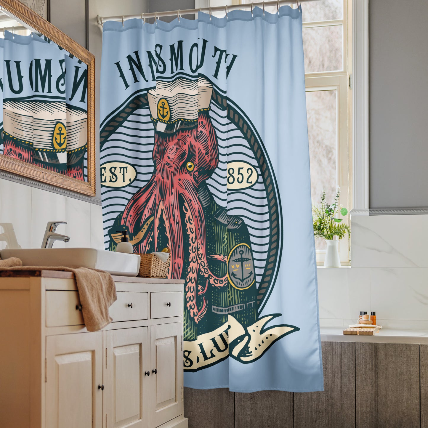Cortina de ducha La sombra sobre Innsmouth Lovecraft Cthulhu Sailor
