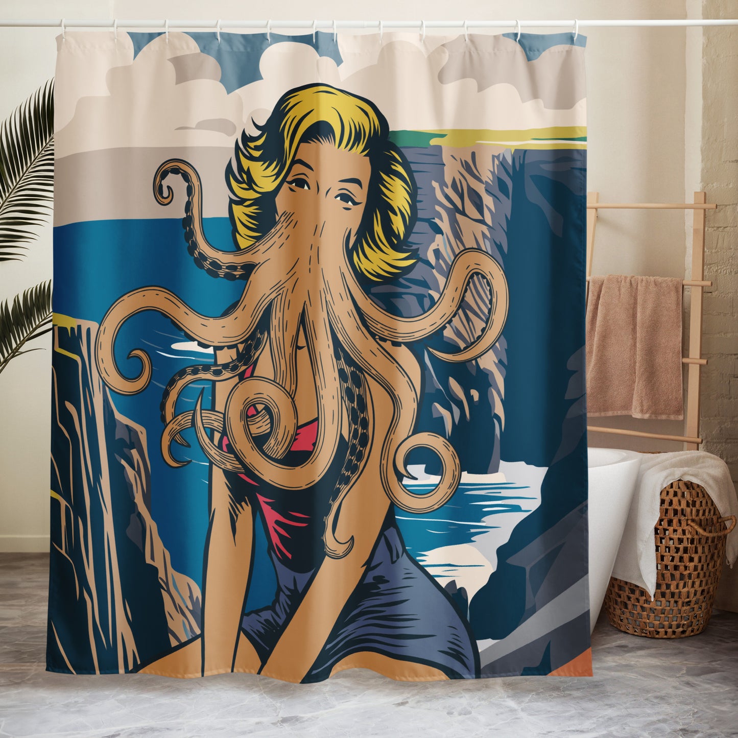 Innsmouth Vintage Travel Lovecraft Shower curtain