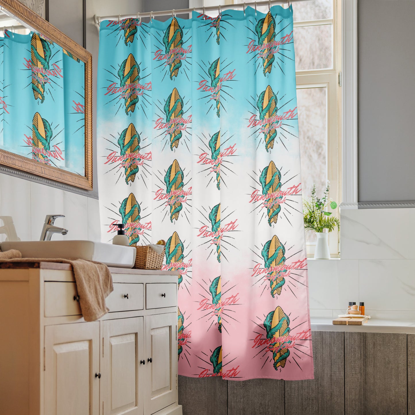 Innsmouth Surf Club Shower curtain