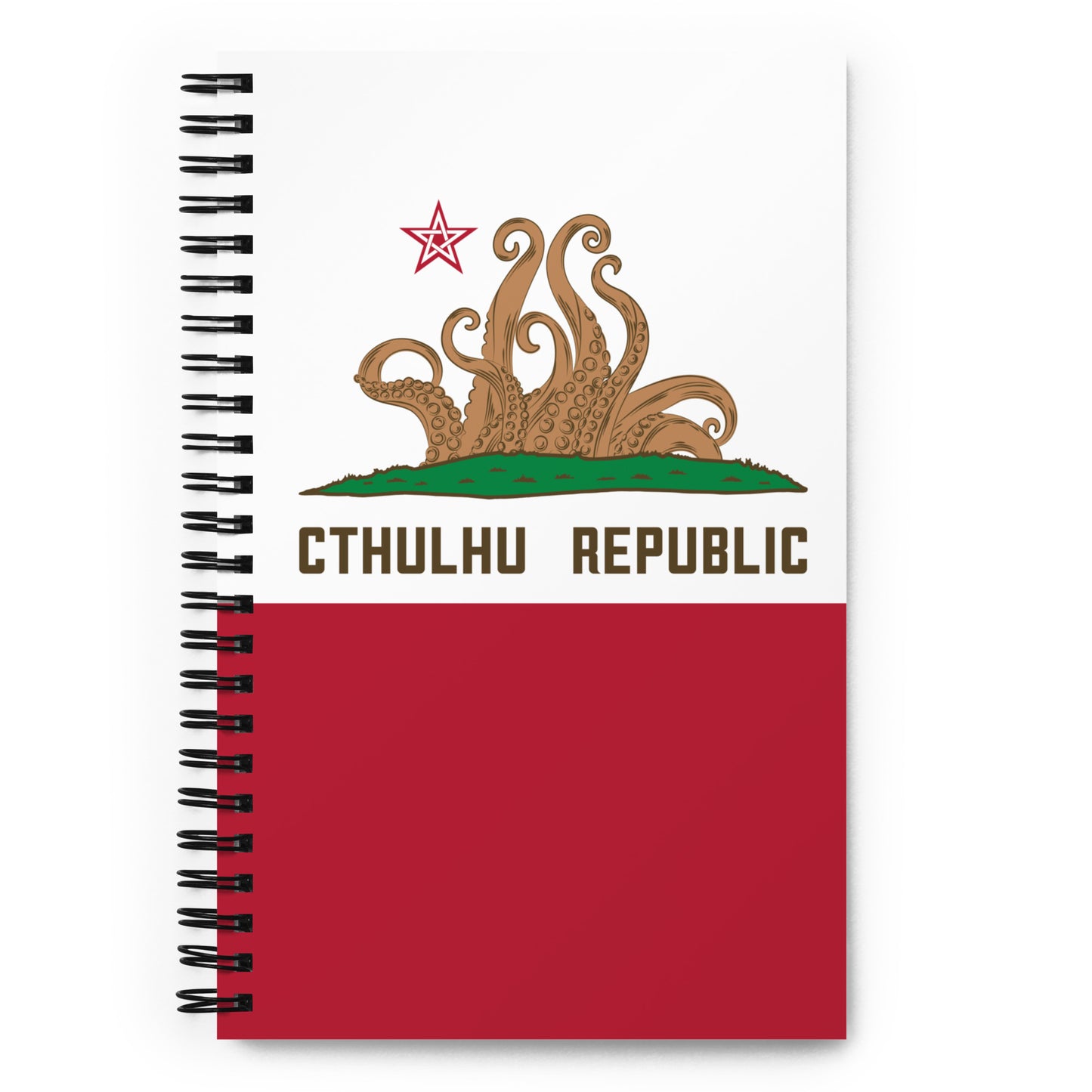 República de Cthulhu Bandera de California Lovecraft Cuaderno de espiral