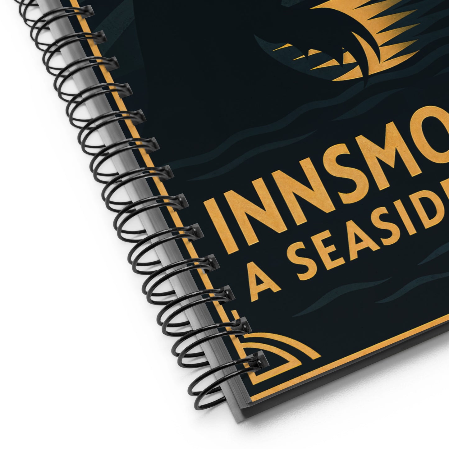 Innsmouth by Moonlight – An Art Deco Journey into the Unknown Spiral notebook