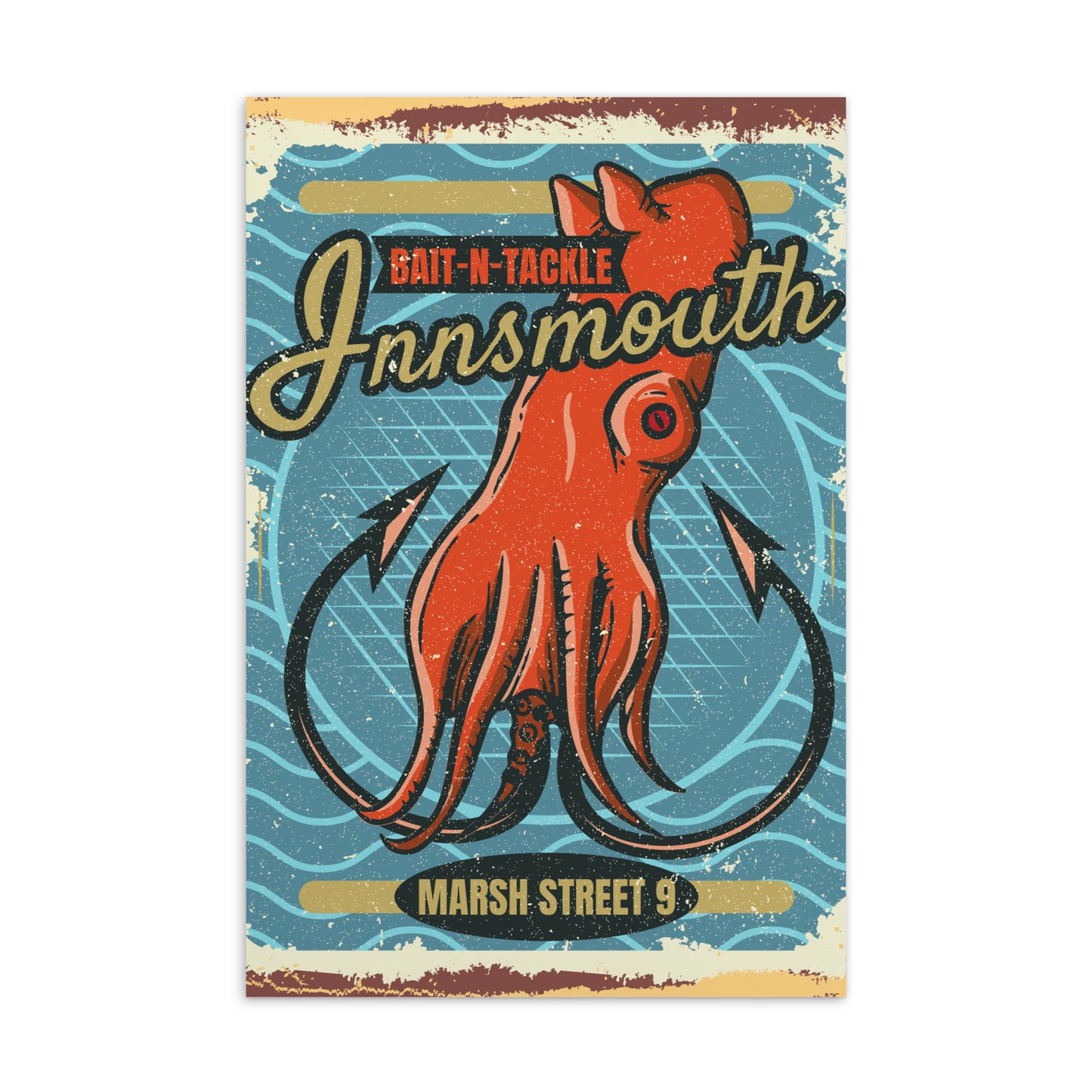 Postal estándar Innsmouth Bait and Tackle Fishing Lovecraft