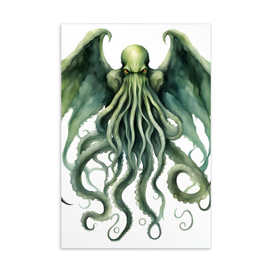 Postal estándar de pintura de acuarela de Cthulhu