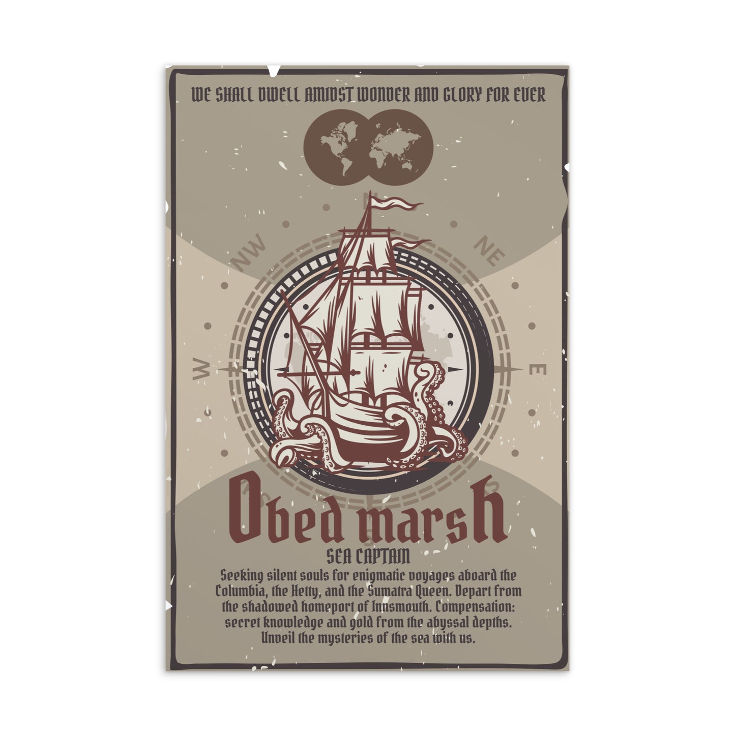 Postal estándar Obed Marsh Sea Captain Innsmouth