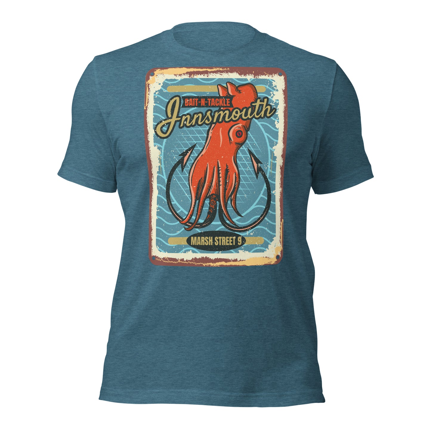 Innsmouth Bait and Tackle Fishing Lovecraft T-shirt unisexe