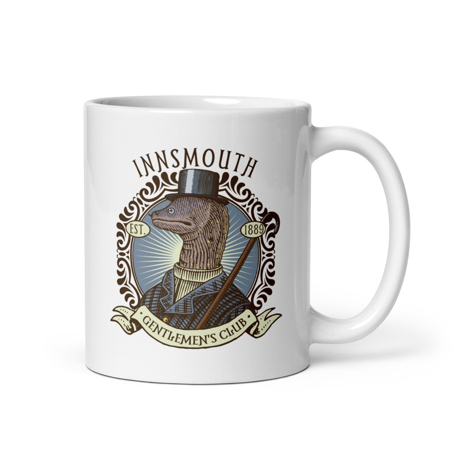 The Shadow over Innsmouth Lovecraft Moray Gentleman White glossy mug