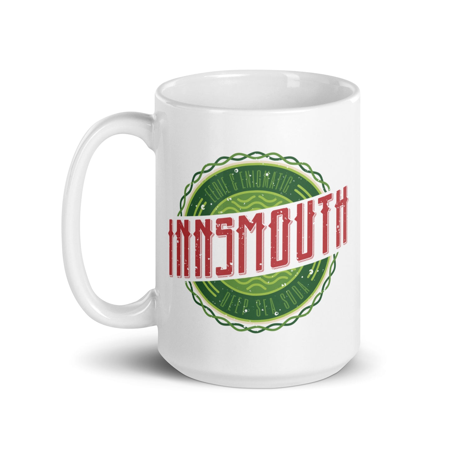 Innsmouth Lovecraft Soda Refresco Taza blanca brillante