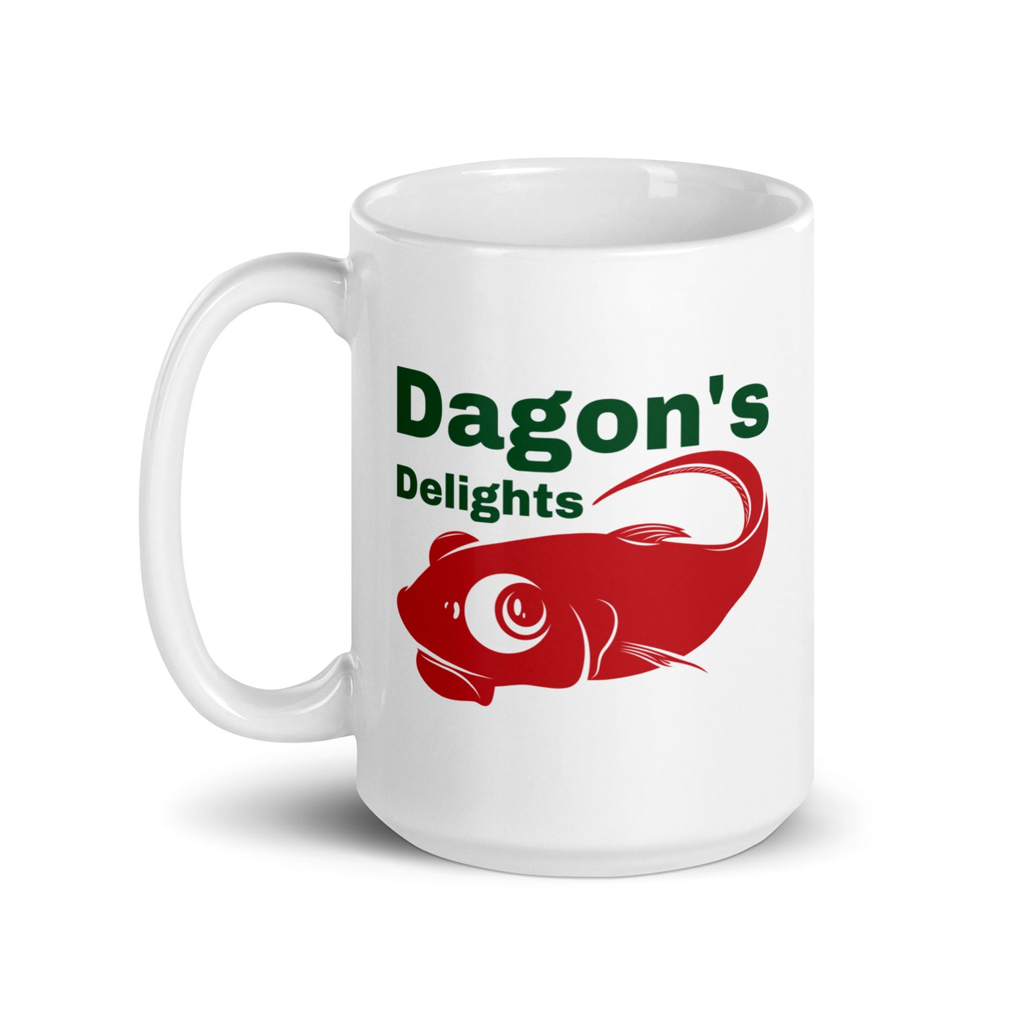 Dagon's Delights Seafood Taza blanca brillante