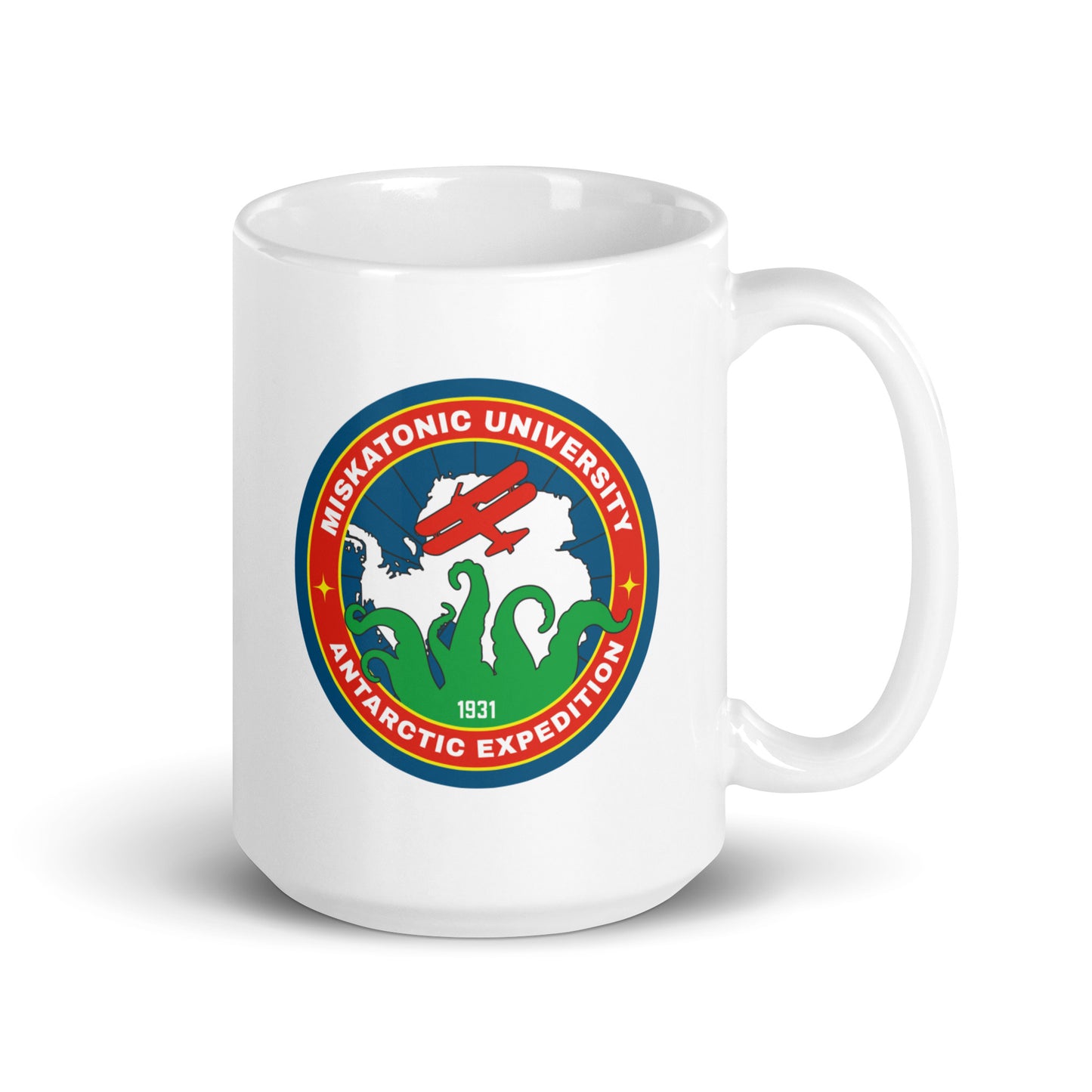 Miskatonic University Antarctic Expedition Tasse brillante blanche